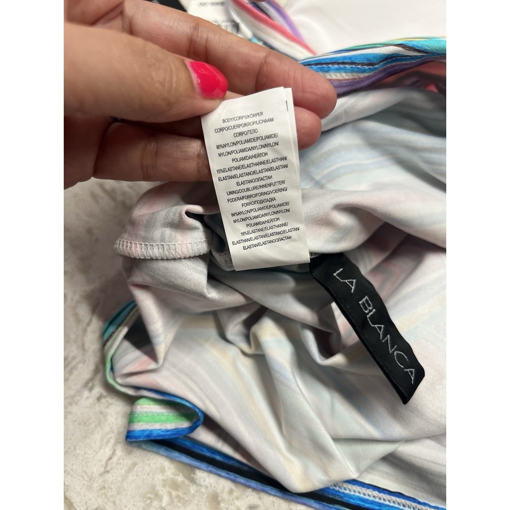 La Blanca Striped Tankini Top Bathing Suit Sz Colorful Sz 6 $99 - Picture 7 of 10